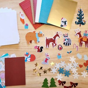 Christmas card kits seven themes available Woodland animals