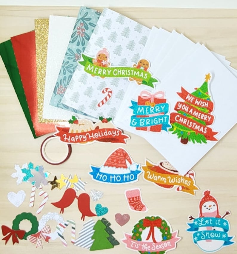Christmas card kits seven themes available Holiday banners