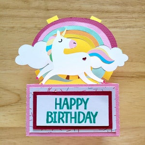Carte d’anniversaire Unicorn 3D