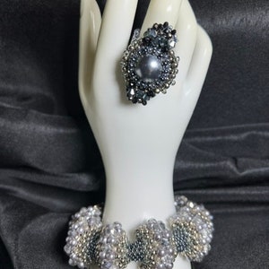 Beaded Bracelet and Ring Set