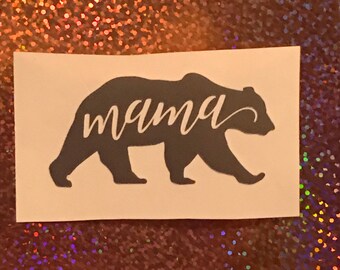 Mama bear life vinyl decal mom mother custom - permanent peel and stick book sticker car letters decorations diy tumbler label