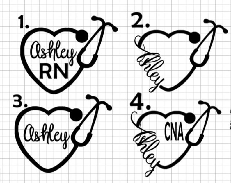 Custom stethoscope personalized add a name vinyl decal nurse Etsy