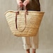 60% Off STRAW BAG Handmade with leather, French Market Basket, french market bag, Straw basket,french basket, grocery market bag Bestseller