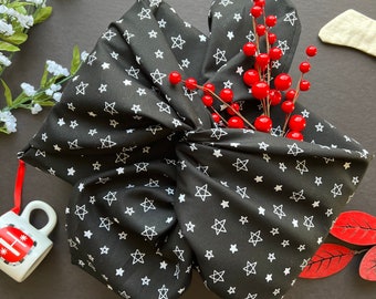 Charming Stars Furoshiki Gift Wrapping, Eco Friendly Wrapping, Zero Waste Gift wrapping, Fabric Wrapping Made In USA