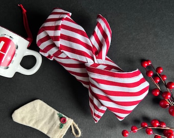 Candy Cane Christmas Furoshiki Gift Wrapping, Fabric Gift Wrapping, Bojagi Wrap, Eco-Friendly Wrapping, Zero Waste Gift Wrap, Made In USA