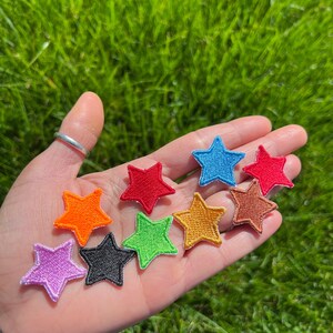 Star Embroidery Patches, Shiny Star Patch, Set of 3 Stars, Iron On Patches, Colorful Multicolored Embroidery Patches, Patches For Clothes