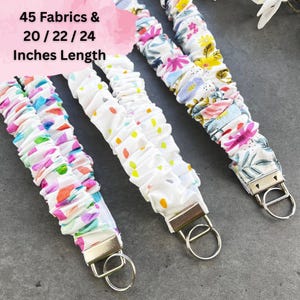 Lanyard, Scrunchie Lanyard, Cotton Fabric Lanyard, Stretchy Lanyard, Teacher Elastic Lanyard, Handmade Scrunchie Lanyard, Wide Badge Lanyard