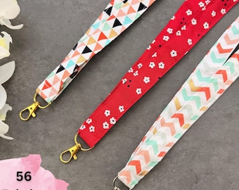 Floral Cotton Fabric Lanyard, Breakaway Teacher Nurse ID Badge, Custom Lanyard, Handmade Cotton Lanyard, Lanyard For Her, USA