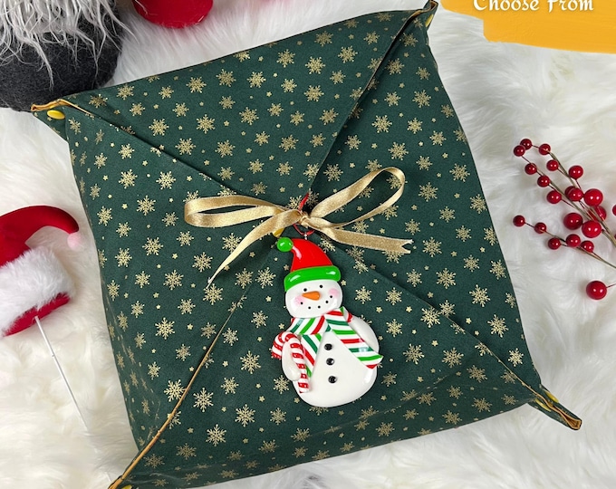 Christmas Furoshiki Gift Wrapping, Reusable Fabric Holiday Box, Handmade Cotton Gift Wrap, Custom Gift Box, Fabric Gift Box, USA