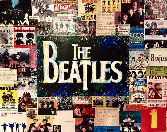 The Beatles Collage Gallery Wrapped Canvas Art Print - Etsy 日本