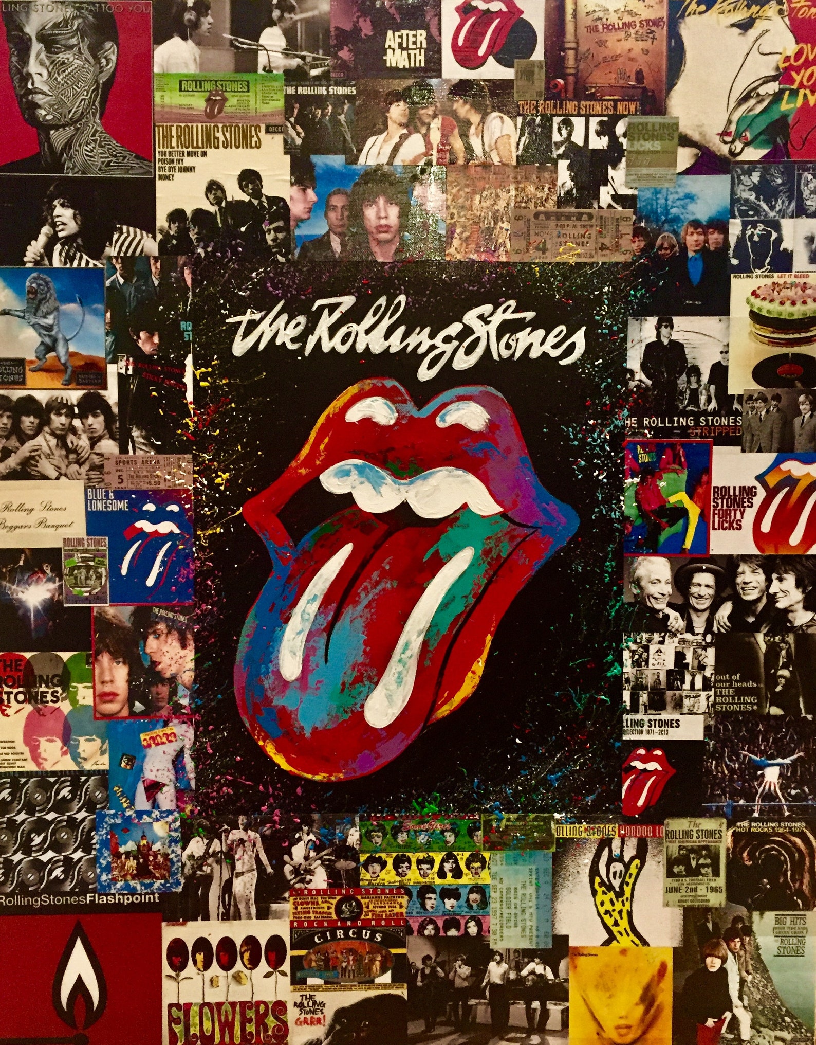 Rolling Stones Collage Gallery Wrapped Canvas Art Print Etsy