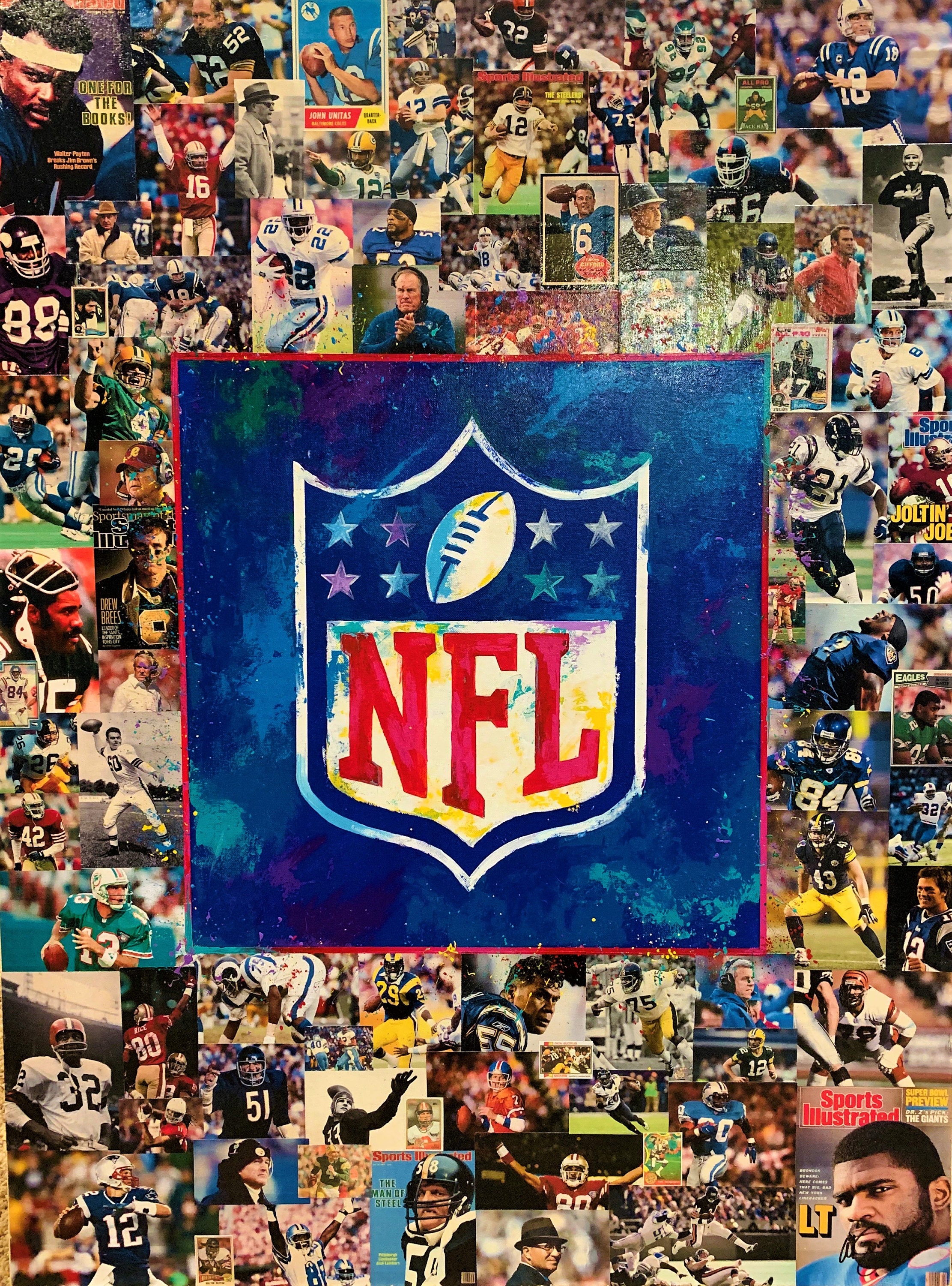 NFL All Time Greatest Players Gallery Wrapped Canvas Etsy