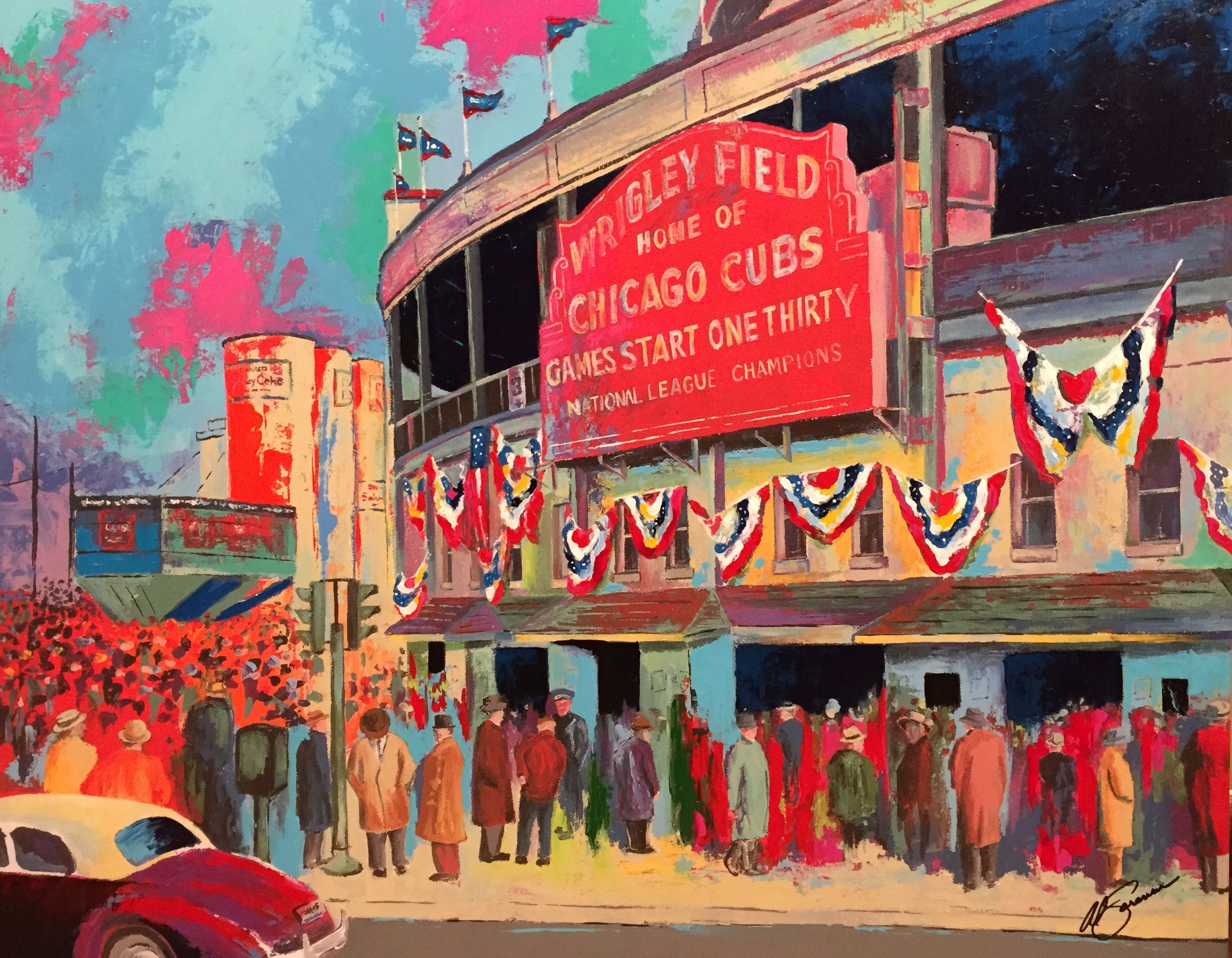 Vintage Wrigley Field Gallery Wrapped Canvas Etsy
