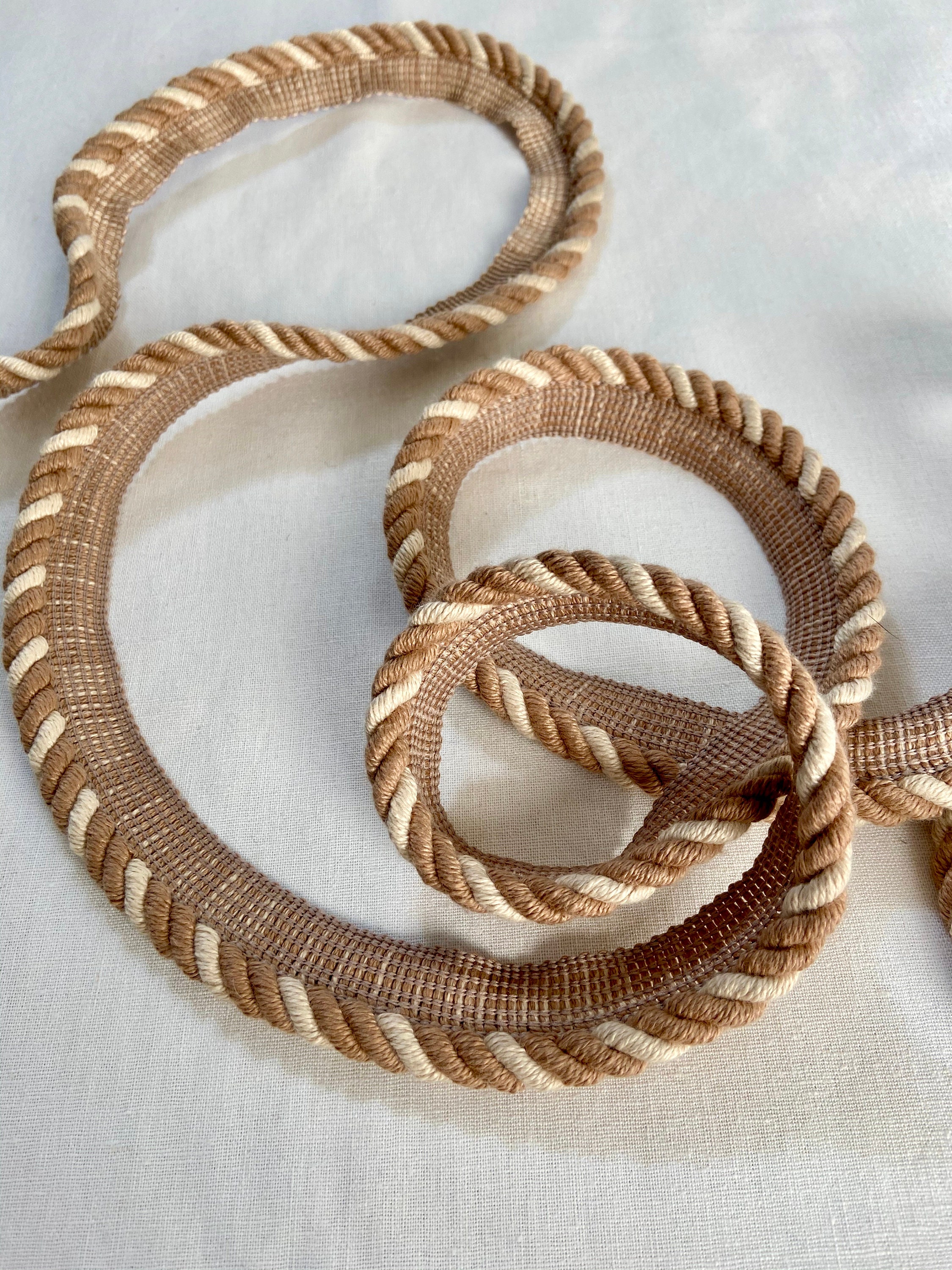 Ivory Cotton Rope 7mm. Macrame Braided Cord Accessories. 