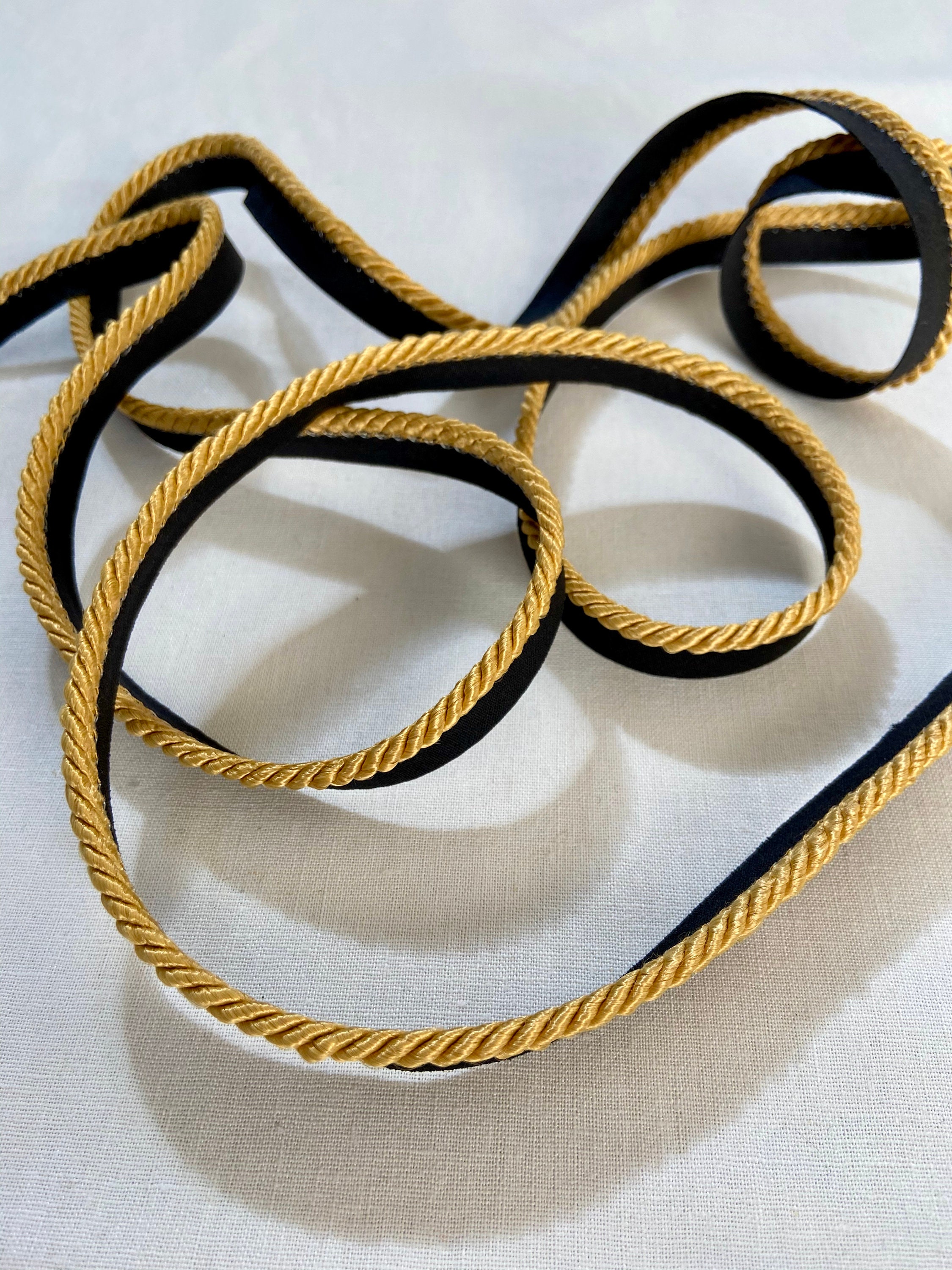 Satin Gold Cord Trim With Lip Twisted Rope Design for Edge Work on Pillows,  Bedding, Drapes, Home Decor, Upholstery - Etsy