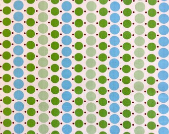Green Polka Dot Cotton Fabric: Japanese Weave, 44" Wide