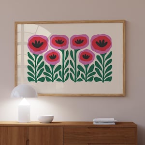 Stampe artistiche da parete colorate, stampe artistiche da parete per soggiorno, stampe fisiche orizzontali, stampe artistiche da parete massimaliste, stampe floreali, stampe artistiche floreali astratte
