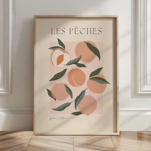 Peach Print Aesthetic Room Decor, Bedroom Wall Art Peach Decor, Aesthetic Poster Fruit Market Poster Peaches Printable Art