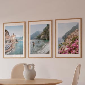 Amalfiküste Drucke, Italien Druckbare Kunst 3er-Set, Blau Italien Wandkunst Atrani Positano Drucke, Italien Fotografie Amalfi Küstendekor Bild 2