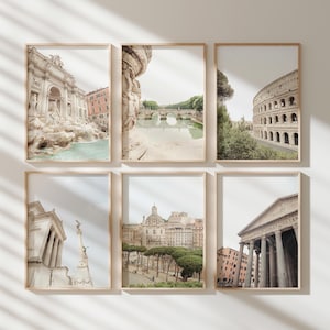 Italy Wall Art Rome Print Set of 6 Printable Art, Architecture Poster Rome Poster Gallery Wall Art Prints, Rome Pictures Europe Photography