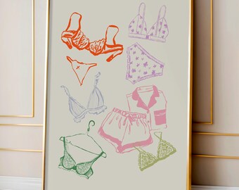 Coquette Decor: Feminine Bathroom Art, Girly Wall Art, Cute Apartment Decor, Trendy Wall Art, Laundry Poster (Physical Print)