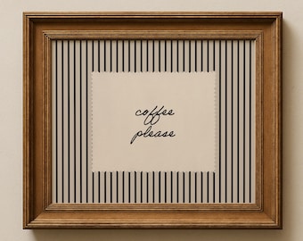 Coffee Bar Decor: Coffee Please Print, Coffee Wall Art, Horizontal Kitchen Wall Art, Neutral Kitchen Decor (Physical Print)