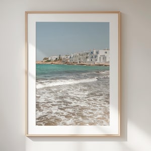 Greece Wall Art Coastal Printable Art, Blue & White Greek Print Naoussa Village Print, Mediterranean Wall Art Greek Island Photography Print