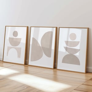 Blush Boho Wall Art Set of 3 Muted Pink Wall Print, Set of 3 Neutral Printable Art Minimalist Beige Printable Art, Geometric Wall Art