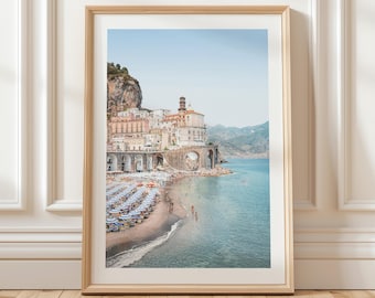 Atrani Print Amalfi Printable Art, Italy Coastal Wall Art Amalfi Coast Photography, Blue Amalfi Poster Italian Wall Art Mediterranean Print