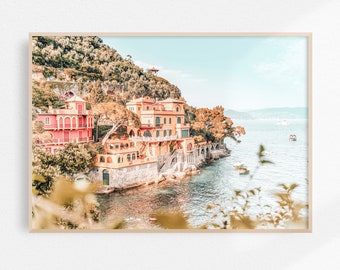 A3 Illustrated Print Italy Portofino