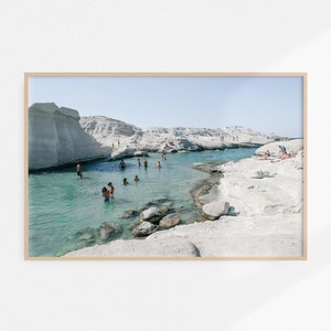 Sarakiniko imprimir arte de la pared de Grecia, arte de la pared de Milos impresión de Grecia, arte de la pared neutral, impresión de la playa de Milos Grecia, arte imprimible de las islas griegas