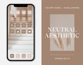 Neutral Aesthetic Ios Icons Ios 14 Icons Beige App Icon Etsy