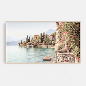 Samsung Frame TV Art Lake Como Print Italy Wall Art, Italian Art for Frame TV Print for Digital TV Landscape Art Instant Download