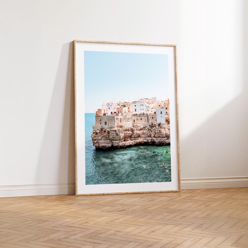 Polignano a Mare Print Puglia Italy Print, European Wall Art Puglia Printable Art Italian Summer Art Print Downloadable Print image 4