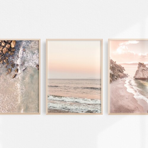 Set of 4 Prints Coastal Wall Art Beach Prints Digital Etsy