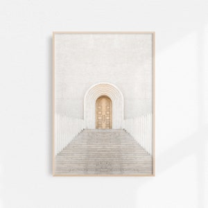 Neutral Wall Art Architecture Print | Minimalist Print | Beige Wall Art Aesthetic | Large Neutral Door Print | Neutral Printable Art