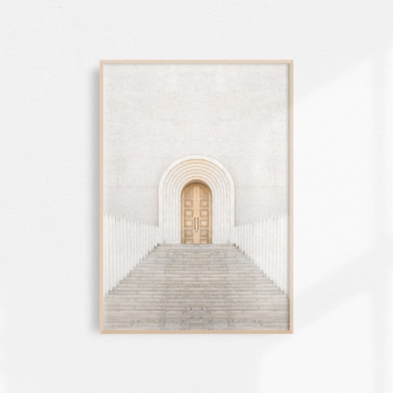 Neutral Wall Art Architecture Print | Minimalist Print | Beige Wall Art Aesthetic | Large Neutral Door Print | Neutral Printable Art