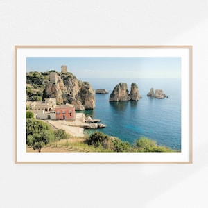 Sicily Print Tonnara di Scopello Printable Wall Art, Sicily Poster Italian Coastal Wall Art, Sicilia Photography Italy Wall Art