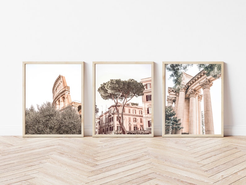 Rome Prints Set of 3 Prints Rome Wall Art Printable Art Etsy