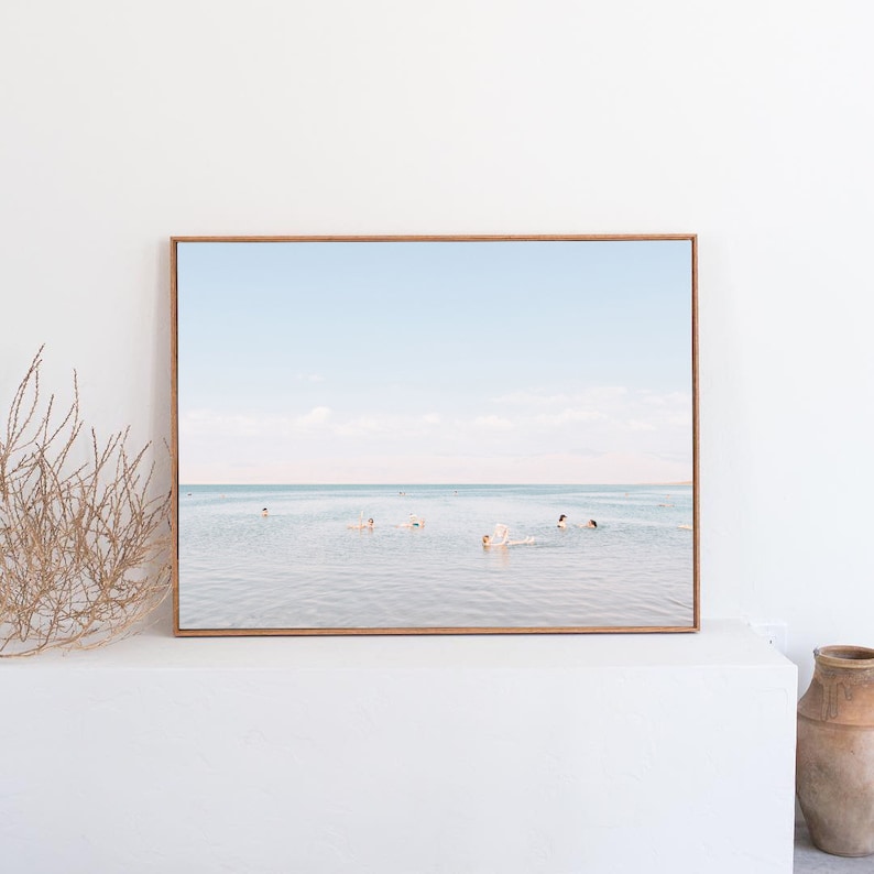 Serene Beach Print Swimming Print, Bathroom Decor Blue Bathroom Wall Art, Beach Photography Downloadable Print Beach Printable Art image 6