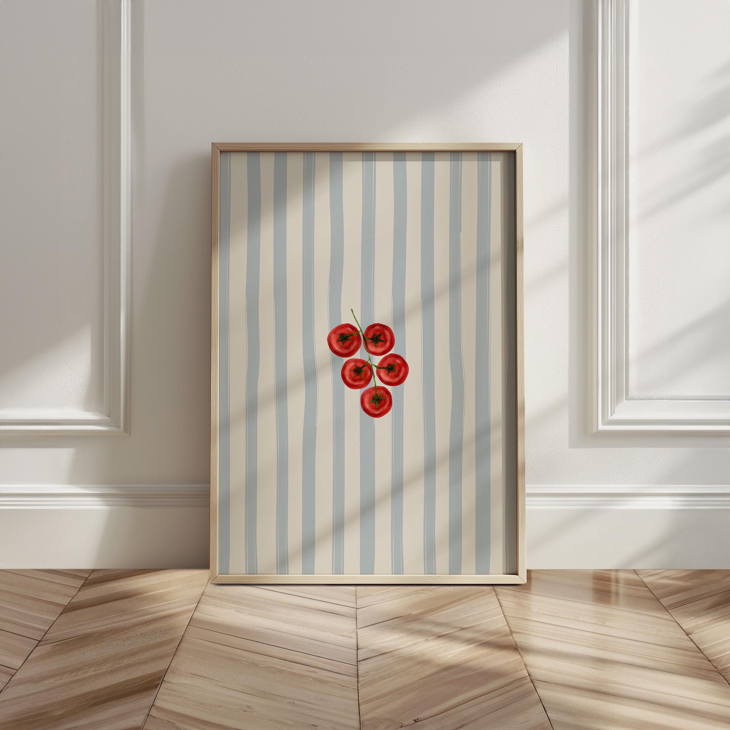 set of three mediterranean kitchen prints | framed... Mediterranean Kitchen Wall Art Set of 3, Blue Striped Sardines Print ...