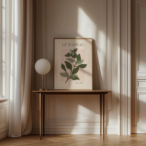 Rozemarijnprint kruidenmuurkunst: Franse keukendecor, botanische eetkamer muurkunst roze en groene poster (digitale download) afbeelding 4
