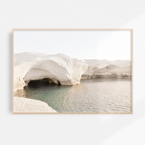 Greece Beach Print Milos Wall Art, Sarakiniko Print Neutral Wall Art, Milos Greece Beach Print Greek Islands Landscape Printable Art