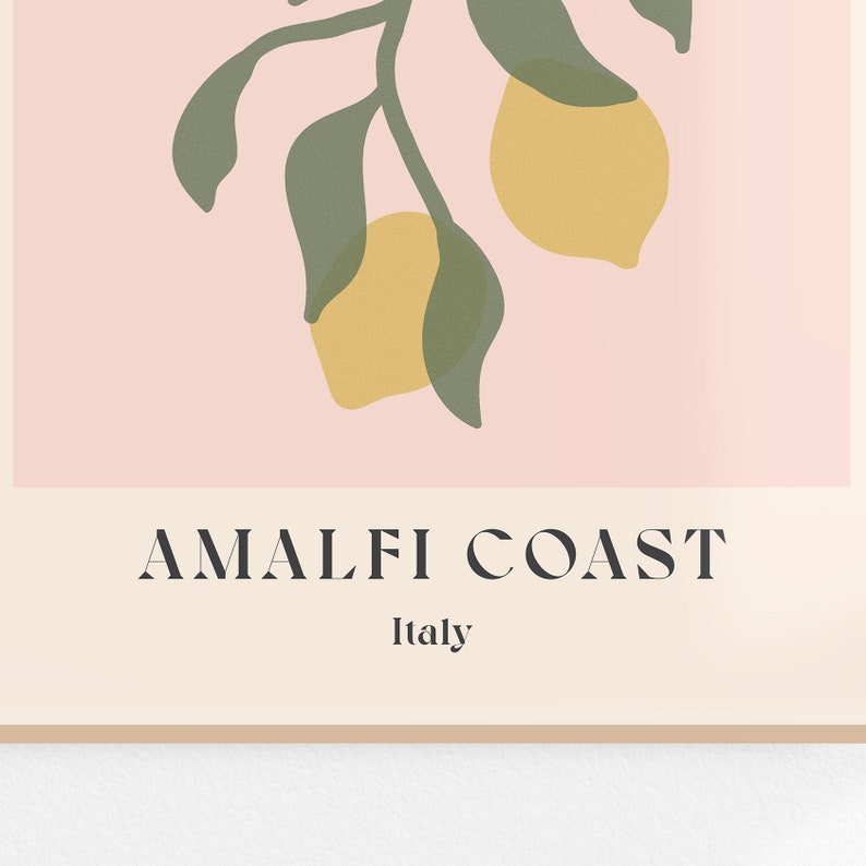 Amalfi Coast Travel Print Italy Poster Lemons Wall Art Amalfi Coast Poster Lemon Print Printable Art Kitchen Wall Art image 9