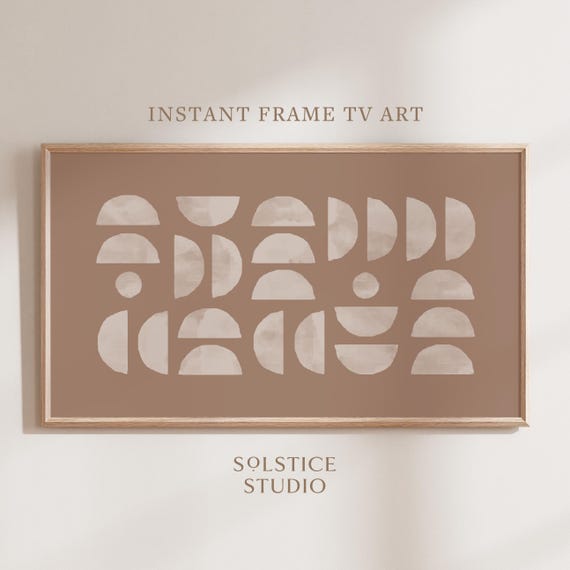 Mid Century Digital Art for Samsung Frame TV Terracotta Abstract Digital Art, Modern Geometric Art Print for Digital TV Instant Download