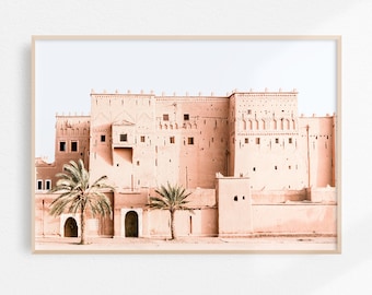 Desert Architecture Moroccan Print: Marrakech Wall Art Pink Boho Printable Art