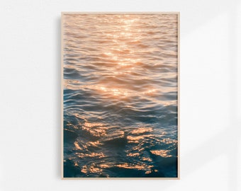 Sunset Ocean Print | Dark Water Print | Ocean Sparkle Print | Ocean Wall Art | Downloadable Print | Coastal Printable Art