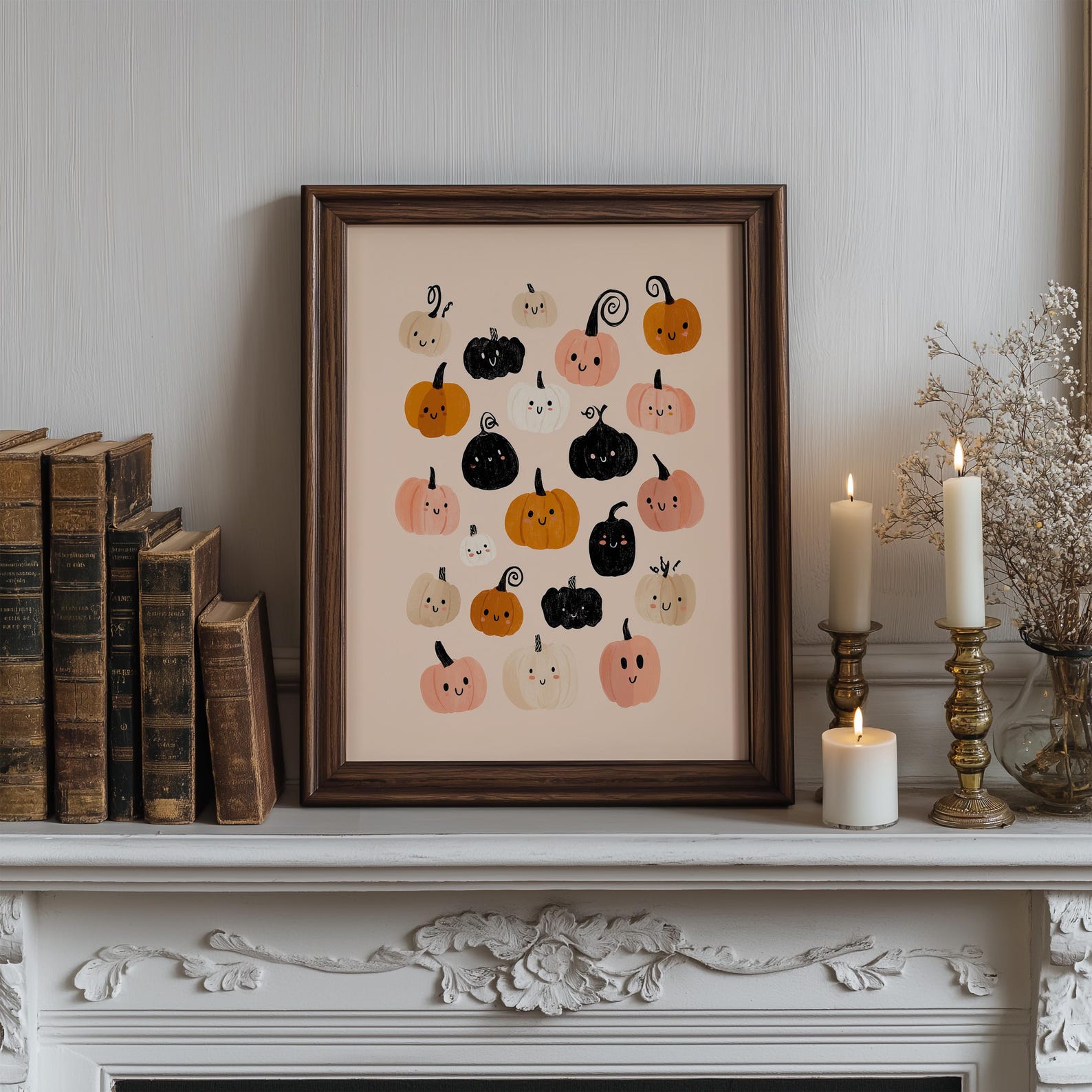 Cute Halloween Wall Art Set of 3 Pumpkin Printable Art, Trick or Treat ...