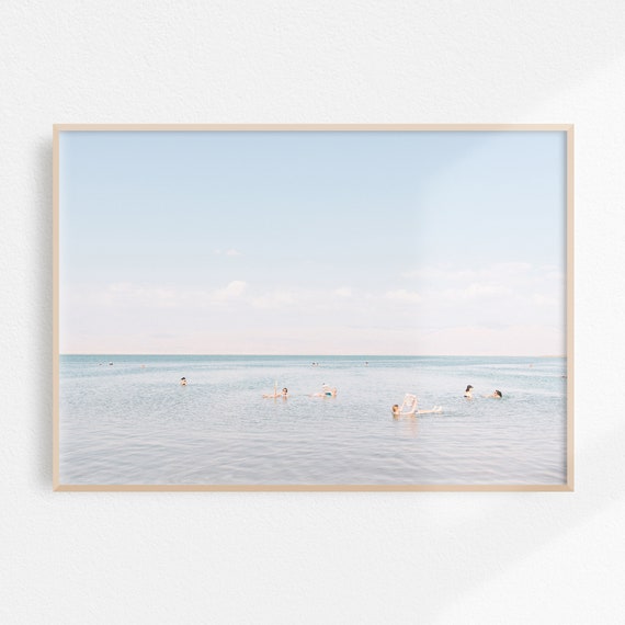Serene Beach Print Swimming Print, Bathroom Decor Blue Bathroom Wall Art, Beach Photography Downloadable Print Beach Printable Art