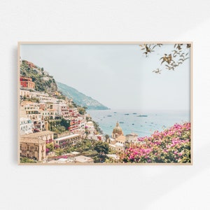Vintage Positano Printable Art Italy Wall Art Large Positano Photography Italy Poster Amalfi Coast Print Italian Coastal Decor